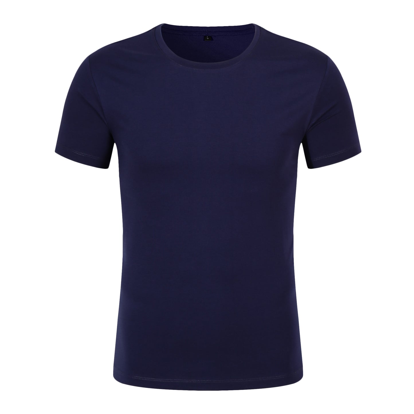 Cotton/Spandex Round Neck Plain T-shirt