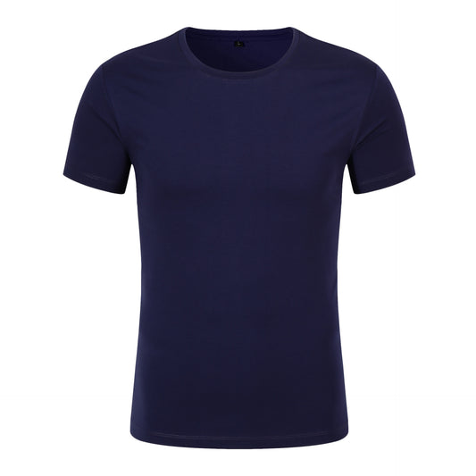 Cotton/Spandex Round Neck Plain T-shirt