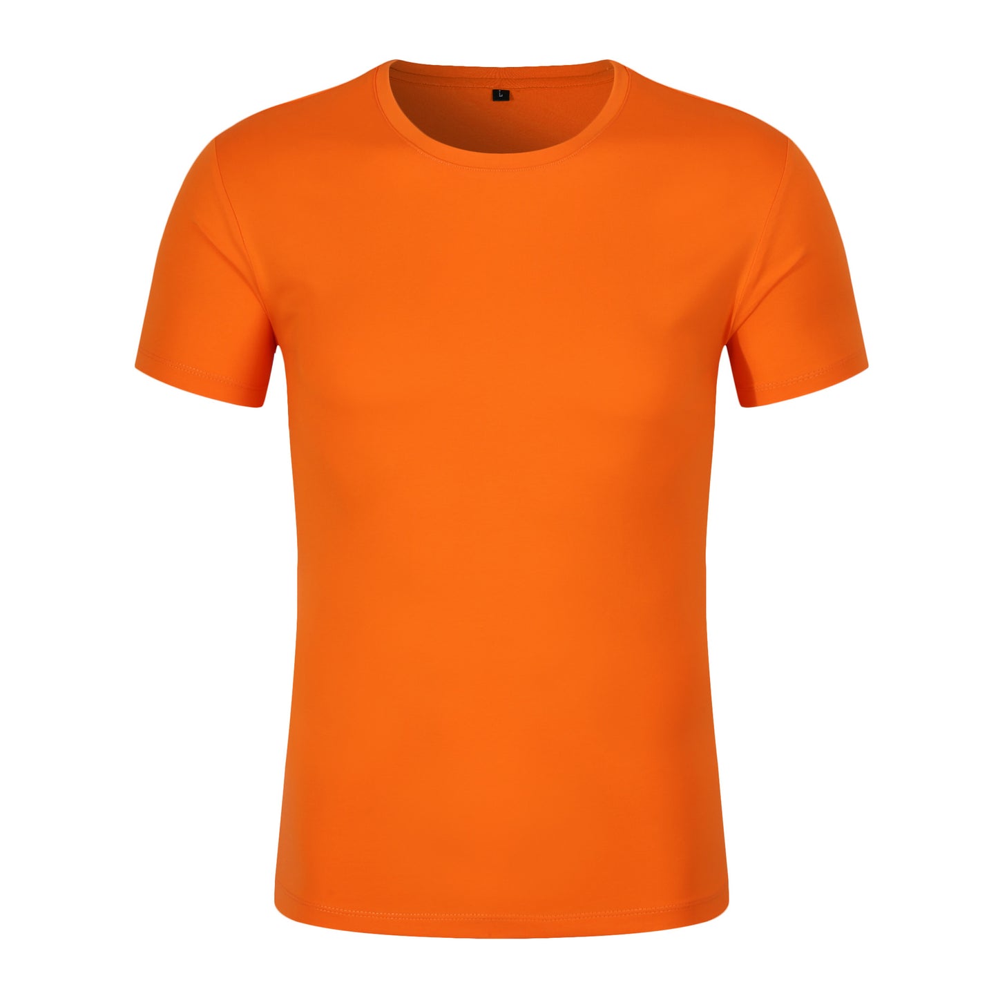 Cotton/Spandex Round Neck Plain T-shirt