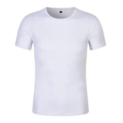 Cotton/Spandex Round Neck Plain T-shirt