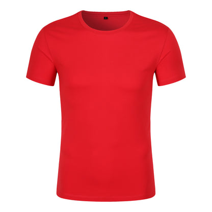 Cotton/Spandex Round Neck Plain T-shirt