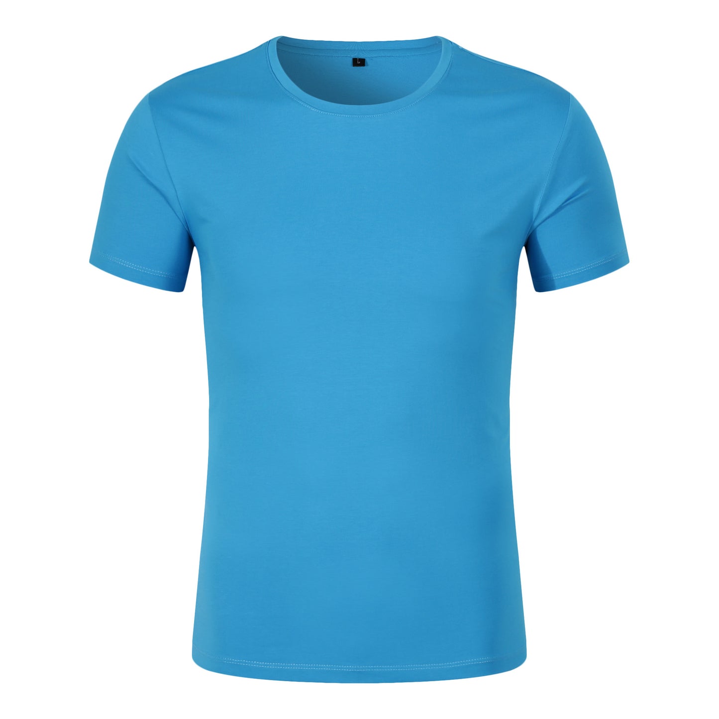 Cotton/Spandex Round Neck Plain T-shirt